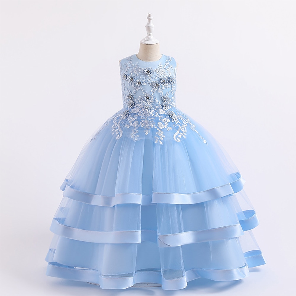 kinderkleidung Mädchen Kleid Einfarbig Ärmellos Hochzeit Party Prinzessin Schön Baumwolle A Linie Kleid Sommer Frühling 3-12 Jahre bule Kamee braun Weiß Lightinthebox