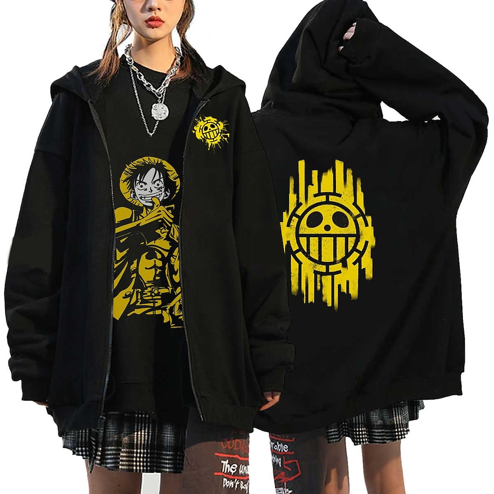 Inspiriert von One Piece Trafalgar Law Zeichentrick Manga Oberbekleidung Anime Harajuku Grafik Kawaii Oberbekleidung Für Herren Damen Unisex Erwachsene Heißprägen 100% Polyester Lightinthebox