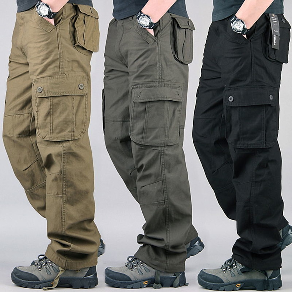 Herren Cargohose Cargohosen Cargohose Hose Hosen Arbeitshose Multi Pocket Glatt Komfort Atmungsaktiv Casual Täglich Strassenmode Sport Modisch Armeegrün Gras-Grün Mikro-elastisch Lightinthebox