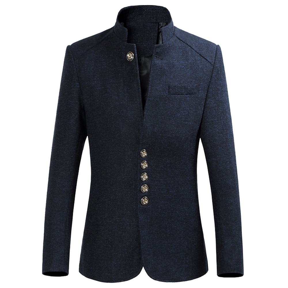 Herrenmode Tweed Blazer Übergröße Regular Standard Fit einfarbig einreihig mehrreihig Schwarz Burgunder Marineblau Grau 2024 Lightinthebox