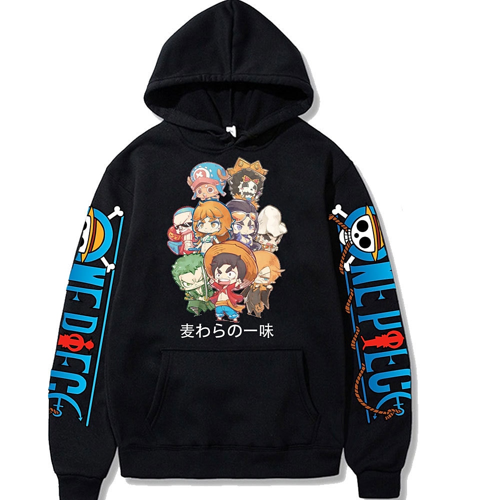 One Piece Affe D. Ruffy Kapuzenshirt Anime Zeichentrick Anime Vordertasche Grafik Für Paar Herren Damen Erwachsene Heißprägen Lightinthebox