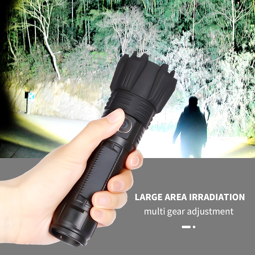 LED-Taschenlampen im Freien tragbare Taschenlampe USB wiederaufladbare superhelle Multifunktions-Aluminiumlegierung Outdoor-Camping taktisches Blitzlicht 10W Lightinthebox