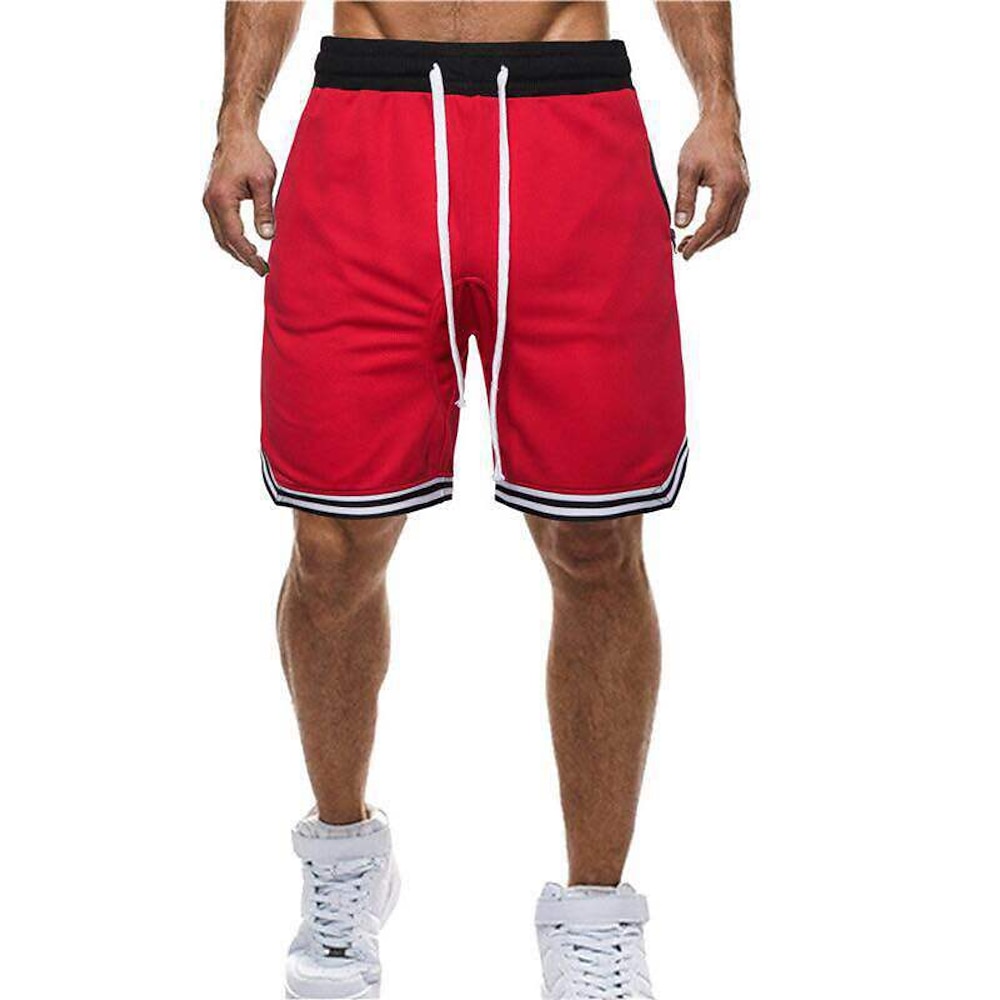 Herren kurze Sporthose Laufshorts kurze hosen Basketball-Shorts Sporthose Kurz Gitter Gespleisst Streifen Kurze Hose Sport Natur Sportlich Frühling Atmungsaktiv Schnelltrocknend Weich Fitness Lightinthebox