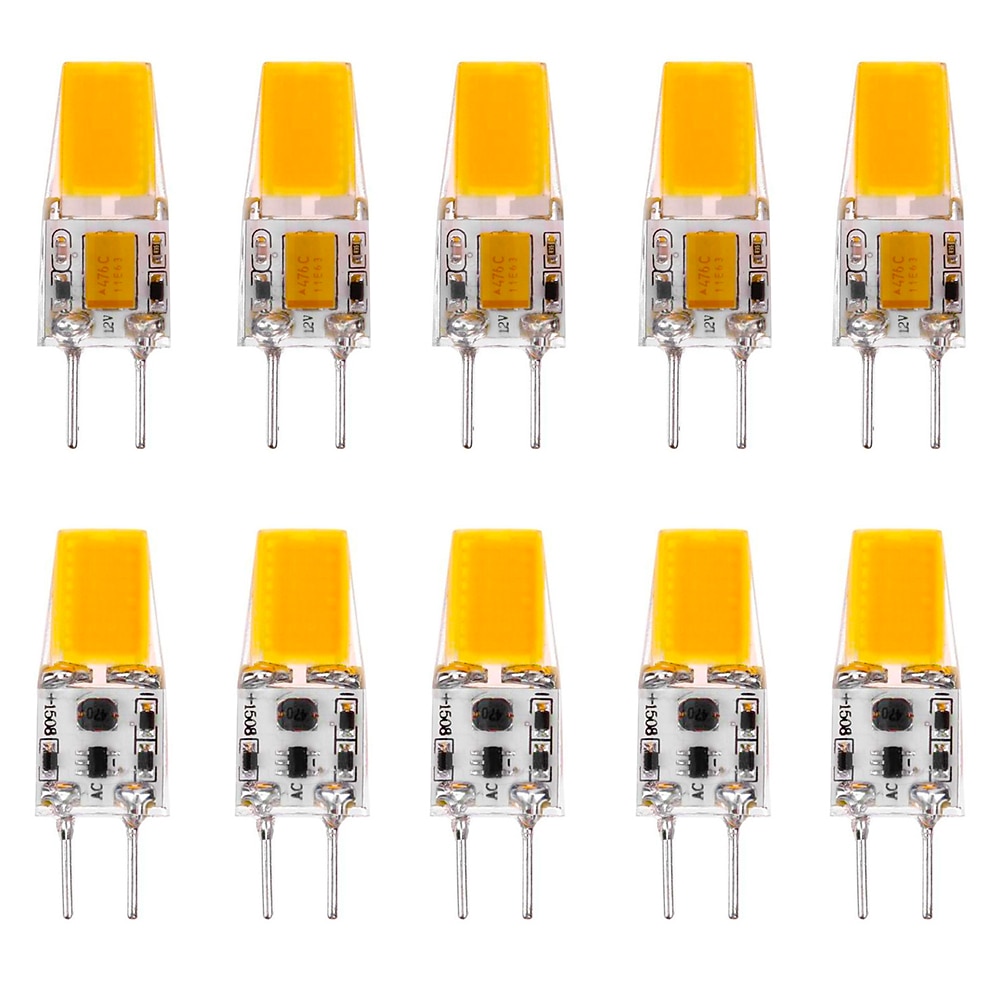 LED-Bi-Pin-Lichter 10pcs gy6.35 5w LED-Kerzenlichter LED-Maislichter 500 lm Kolbenperlen warmweiß weiß ac/dc 12v Kristall-Kronleuchter Lichtquelle energiesparende und umweltfreundliche Glühbirne Lightinthebox