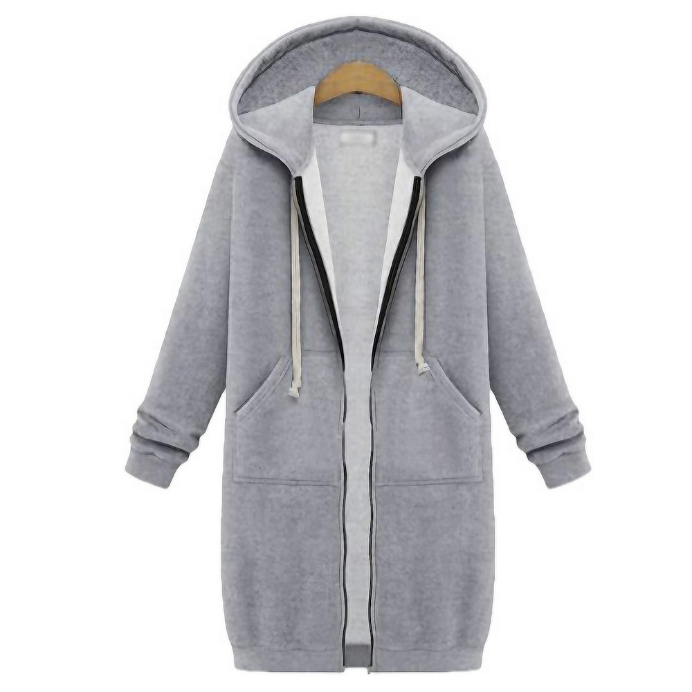 Damen Zip -up -Hoodie Sweatshirt Fleecejacke Polyester Vlies Feste Farbe Strasse Casual Kordelzug Reißverschluss Vordertasche Vintage Strassenmode Komfort Kapuzenpullover Langarm Oberteil Lightinthebox