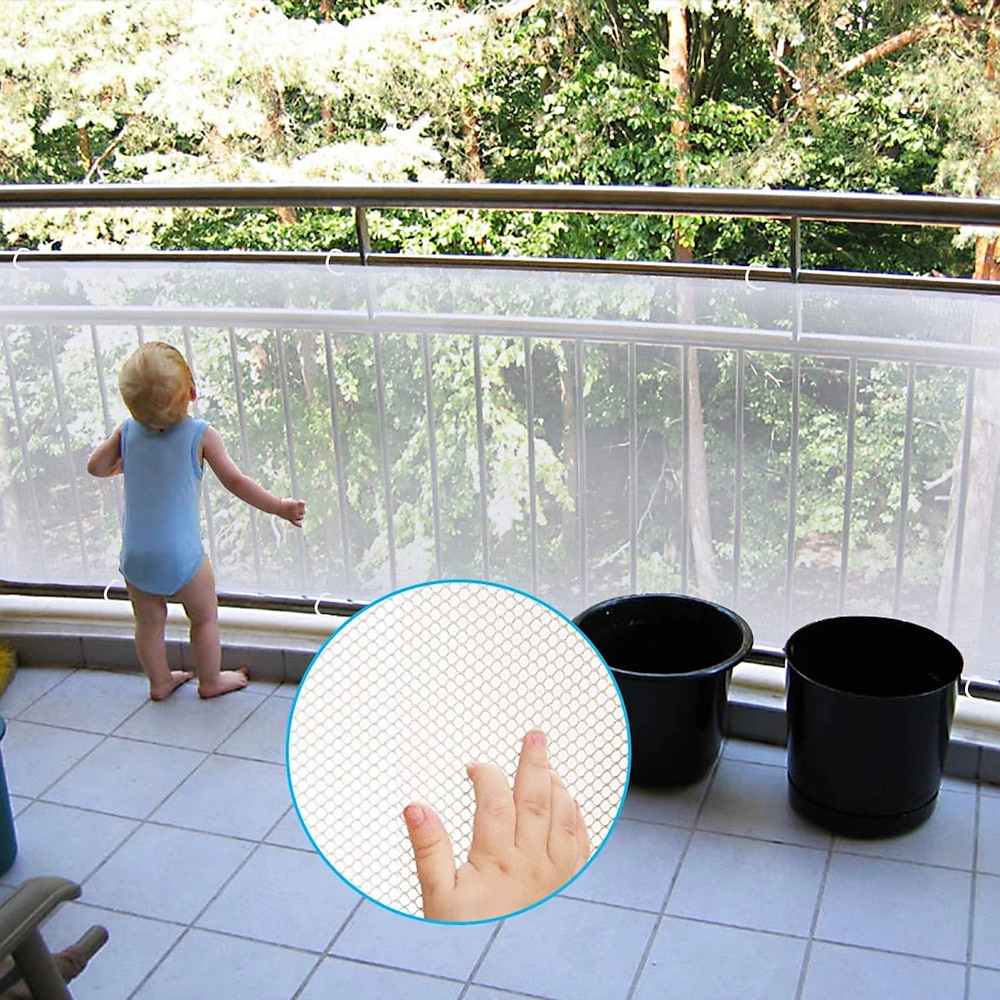 Langlebiges Kindersicherheits-Schutznetz, Mehrzweck-Geländerschutz, Deckzaun, feinmaschiger Schutz für Balkon, Garten, Hof, Treppen Lightinthebox