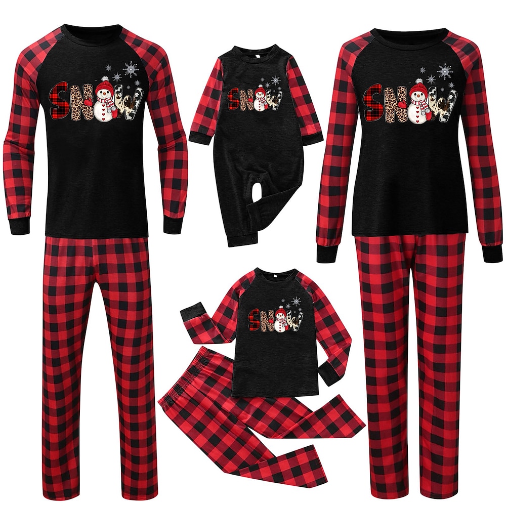 Weihnachtsmann Familie Weihnachten Pyjamas Nachtwäsche Herren Damen Jungen Mädchen Weihnachten Silvester Heiligabend Kuschelig Passende Familienoutfits Süß Kinder Erwachsene Freizeitkleidung oben Lightinthebox