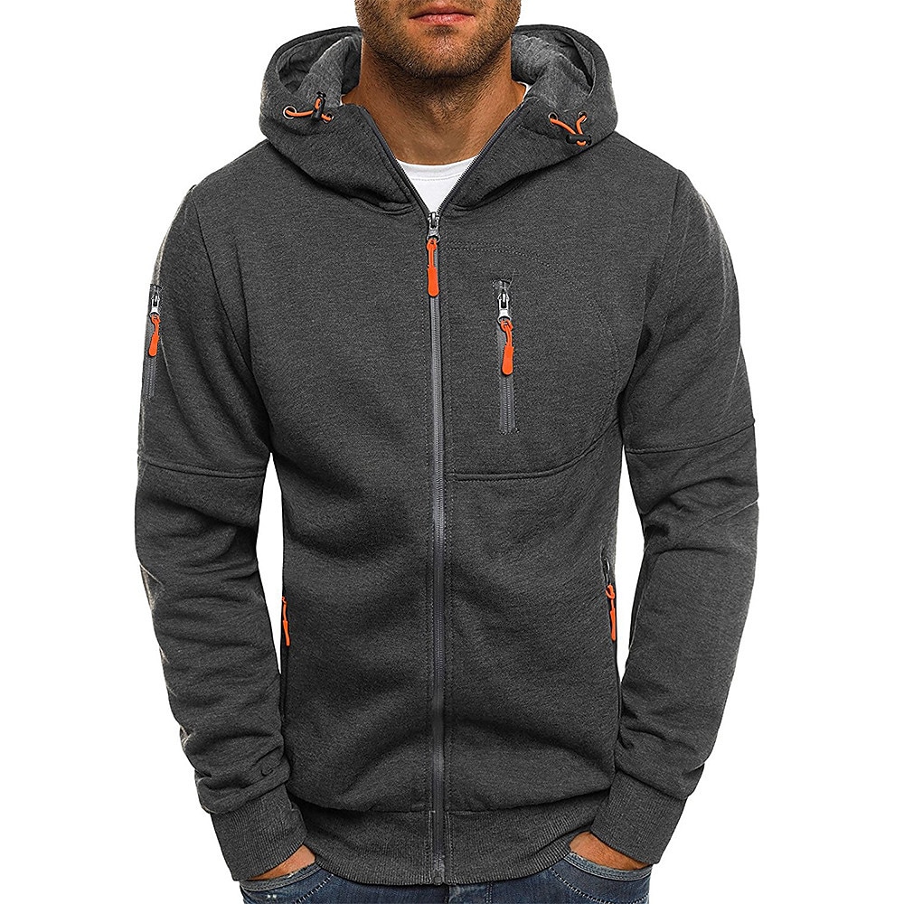 Herren Hoodie Sweatshirt Kapuze Zip Hoodie Kapuzenjacke Sweatjacke Taktisch Marineblau Weinrot Schwarz Weiß Königsblau Mit Kapuze Farbblock Zip Cool Winter Bekleidung Kapuzenpullover Sweatshirts Lightinthebox