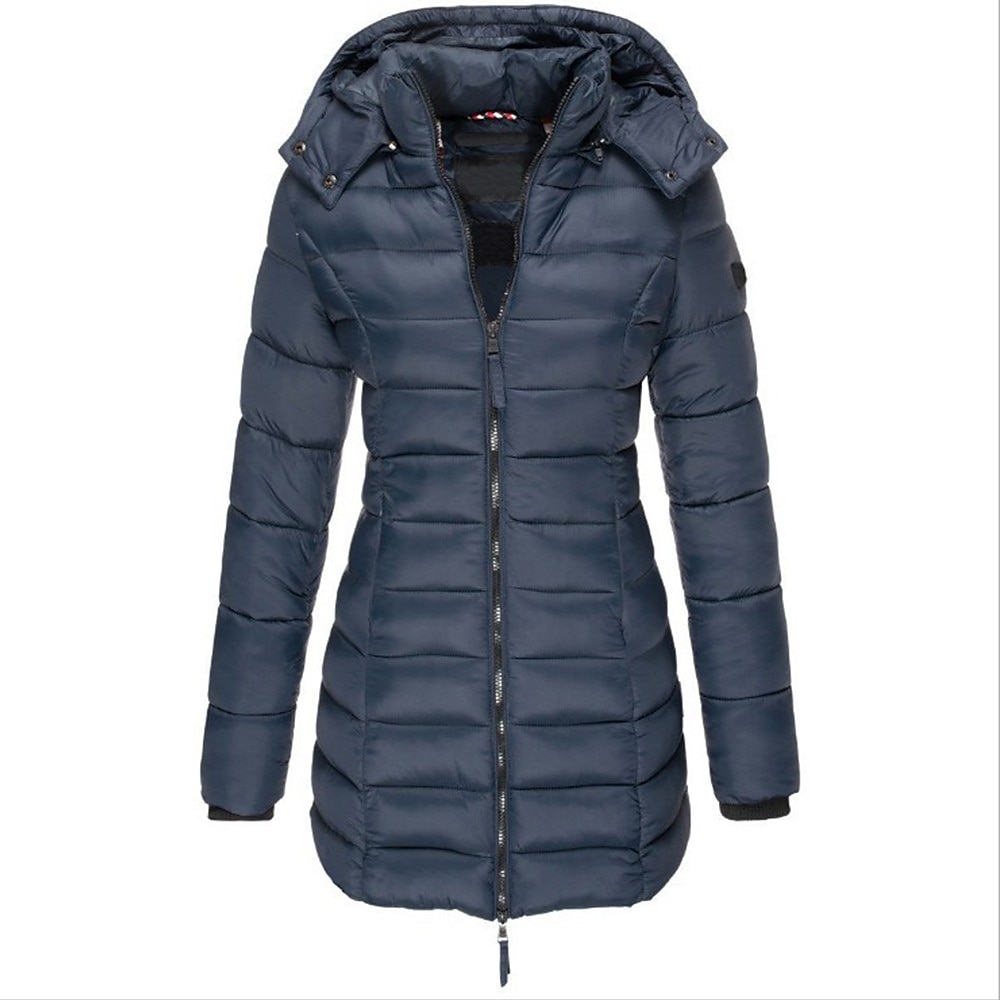 Damen Winterjacke Wintermantel warm halten Atmungsaktiv Outdoor Freizeitskleidung Urlaub Ausgehen Tasche Full Zip Reisverschluss Kapuzenpullover Aktiv Casual Komfortabel Feste Farbe Regular Fit Lightinthebox