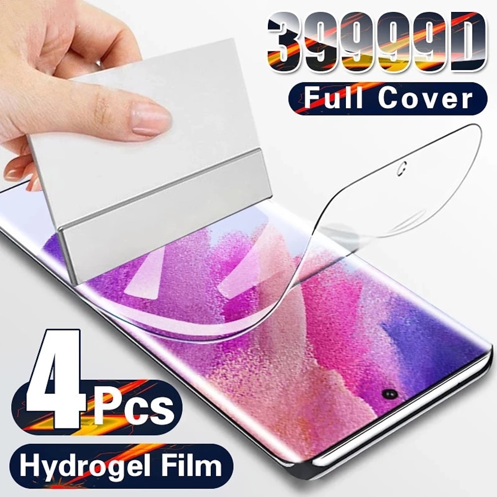 [4 Packung] Schutzfolie Für Samsung S24 Ultra Plus S23 S22 S21 S20 Plus Ultra S10 S10 Plus Note 20 Ultra 10 Plus TPU-Hydrogel 9H Härtegrad Selbstheilung Anti-Fingerprint High Definition (HD Lightinthebox