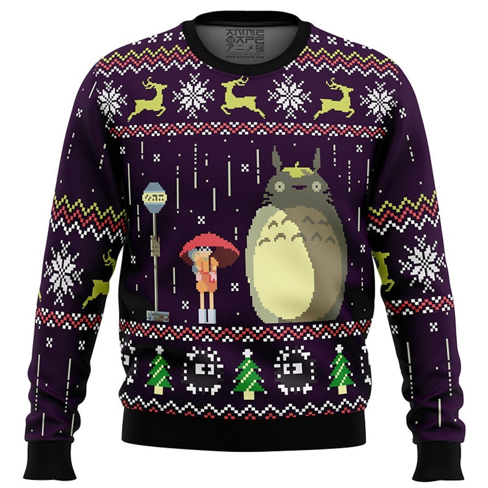 Weihnachten Totoro Zeichentrick Manga Pullover Anime 3D Grafik Für Paar Herren Damen Erwachsene Weihnachten Karneval Maskerade 3D-Druck Lightinthebox