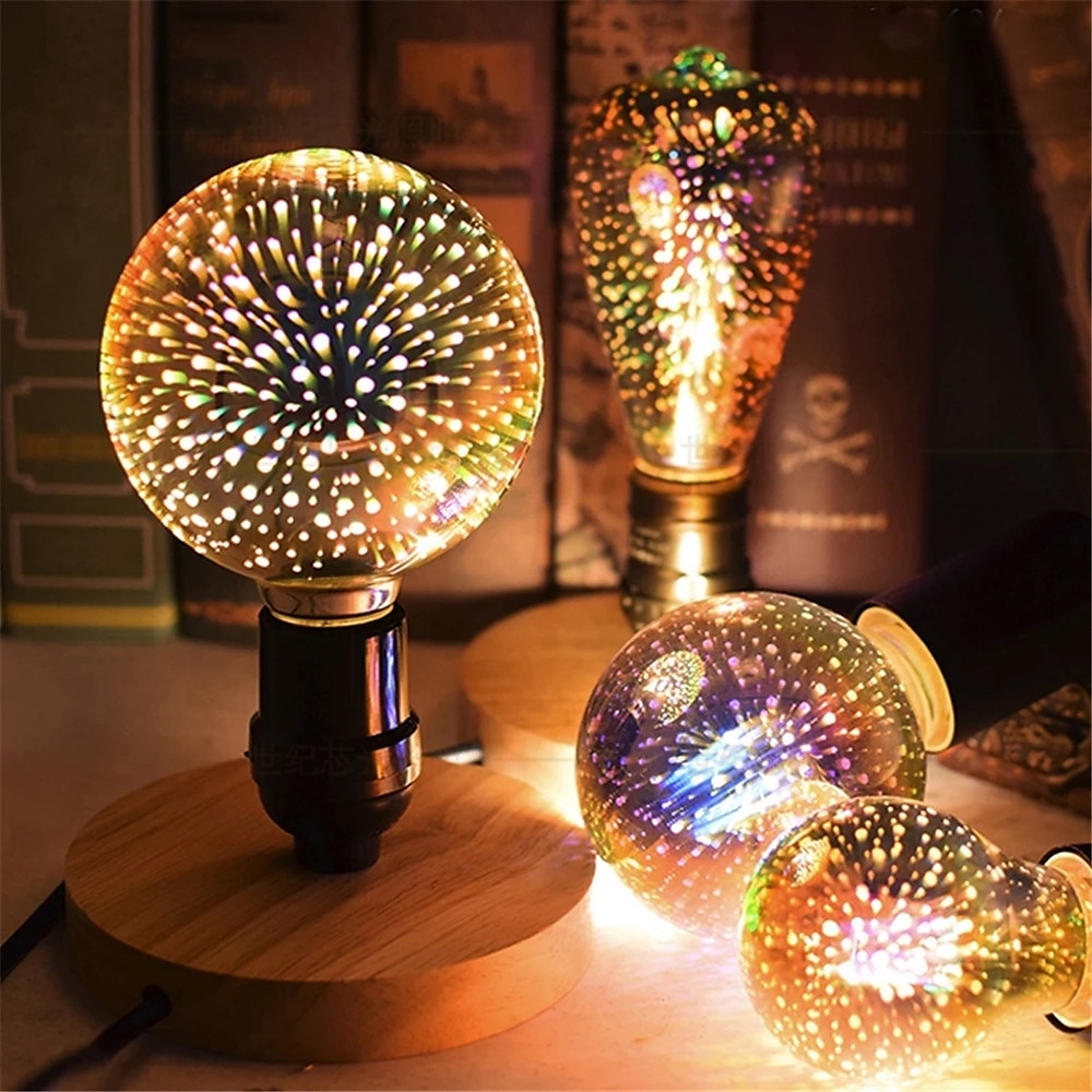 weihnachten 3d feuerwerk glühbirnen dekorationen led birne e27 5w 85-265v vintage retro edison glühbirne stern feuerwerk lampe urlaub nachtlicht neuheit weihnachten Lightinthebox