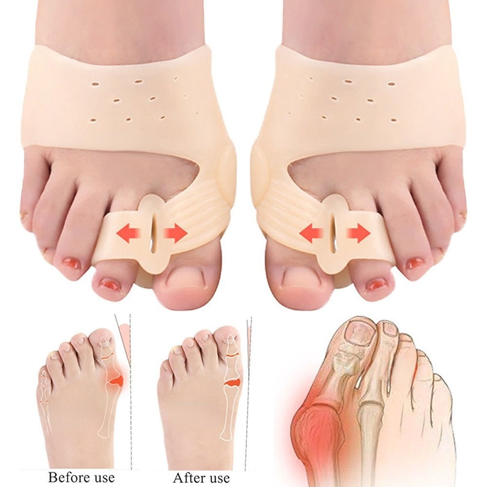 2 Stück Silikongel Zehentrenner Hallux Valgus Korrektor Bunion Knochen Ektropium Einsteller Zehen Außenfußpflege Lightinthebox