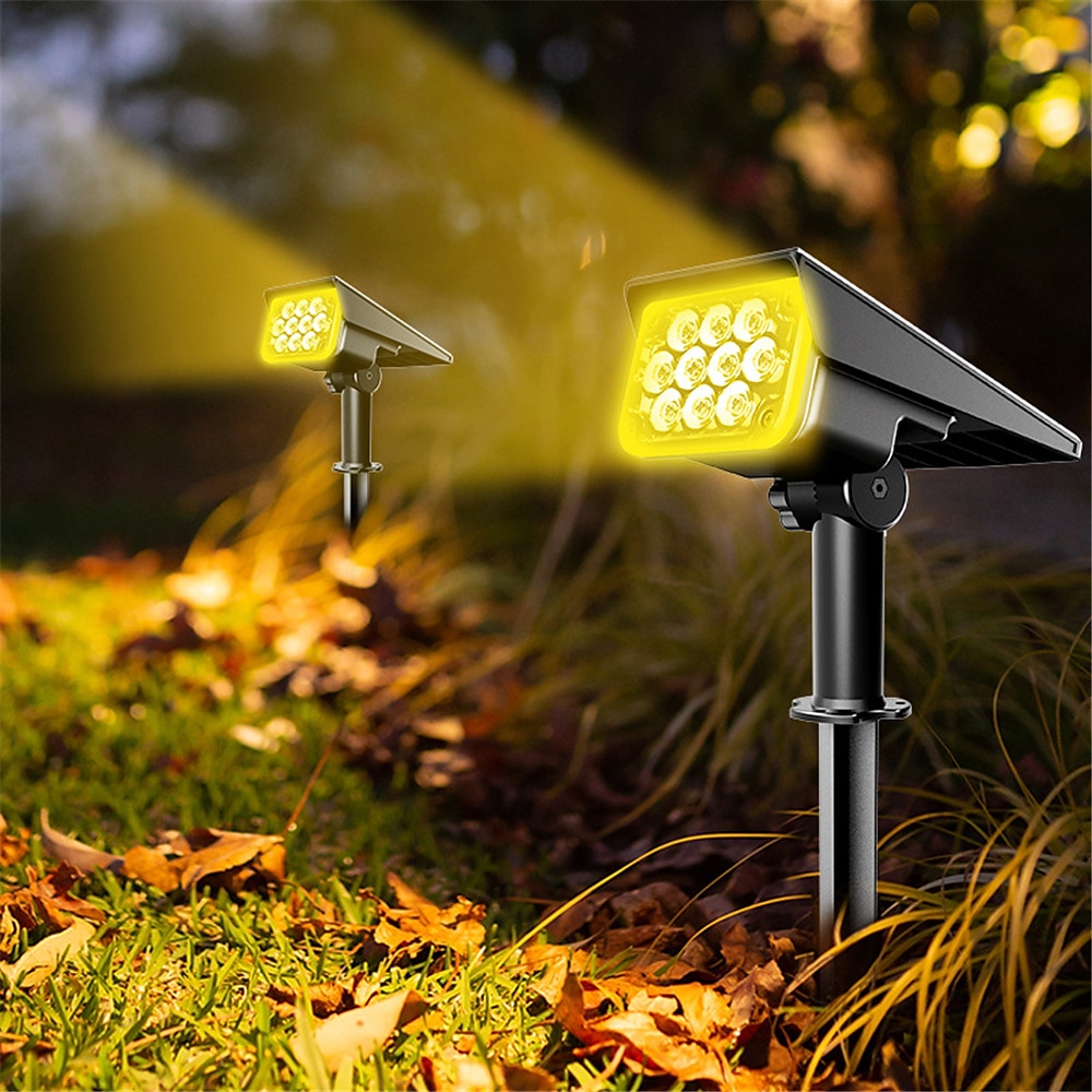 verstellbarer Solarstrahler - IP65 superhelles Solar-Gartenweglicht, Wand- und Rasenlampe für den Außenbereich, Solar-Landschaftsstrahler 1/2 Stk. Lightinthebox