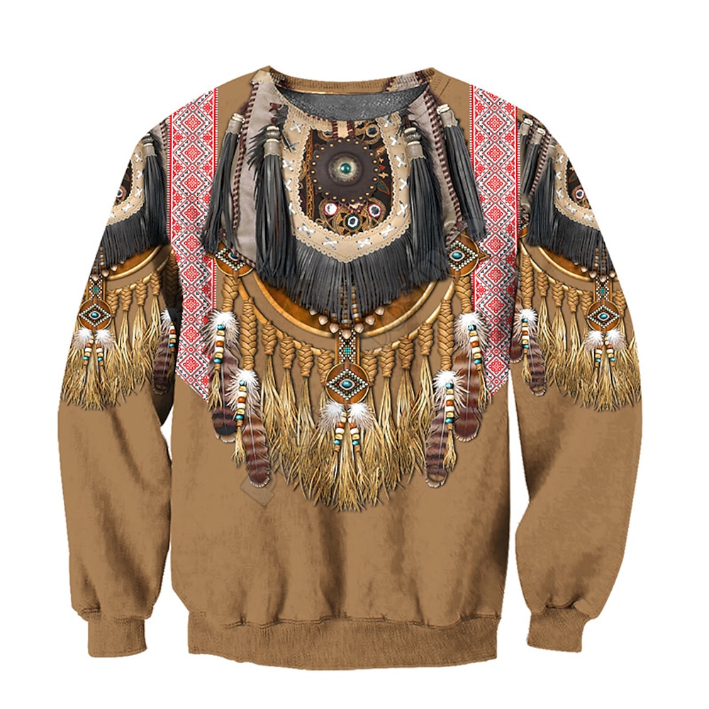 Indianer Totem Zeichentrick Manga Pullover Anime 3D Grafik Für Paar Herren Damen Erwachsene 3D-Druck Casual Lightinthebox