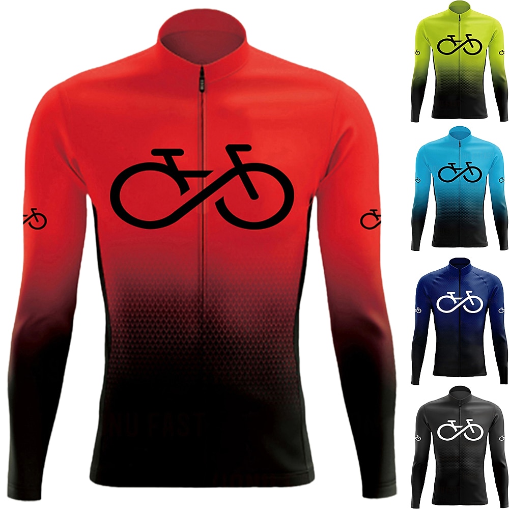 Herren Radtrikot fahrradbekleidung Fahrradtrikot Langarm Fahhrad Trikot Shirt mit 3 Gesäßtaschen MTB Mountain Rennrad Atmungsaktiv Schnelltrocknend Feuchtigkeitsableitung Reflexstreiffen Schwarz Gelb Lightinthebox