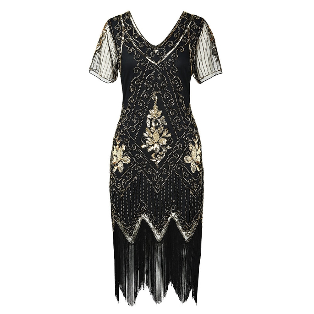 Brüllen 20s 1920s Cocktailkleid Vintage-Kleid Flapper Kleid Kleid Maskerade Ballkleid Übergrössen Der große Gatsby Charleston Damen Pailletten Halloween Karnival Hochzeit kleid hochzeitsgast Kleid Lightinthebox