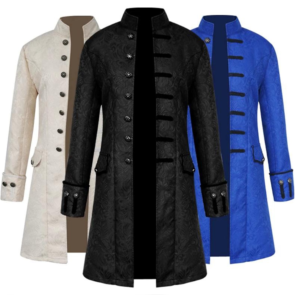 Herren Wintermantel Langer Trenchcoat Halloween Geschäft Herbst Polyester Wasserdicht Oberbekleidung Bekleidung Halloween Vintage-Stil Doppelreihiger Verschluss Lightinthebox