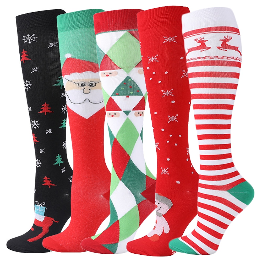 Herren Damen Socken Kompressionssocken Weihnachtssocken / Weihnachtsstrumpf Radsocken Mannschaftssocken Fahrradsocken Sportsocken Rennrad Geländerad Fahhrad / Radsport Atmungsaktiv Weich Komfortabel Lightinthebox