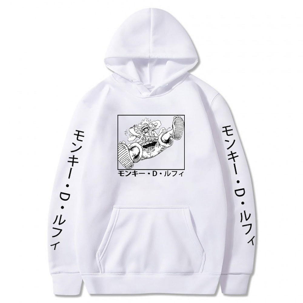 One Piece Film: Rot Affe D. Ruffy Kapuzenshirt Zeichentrick Manga Anime Vordertasche Grafik Für Paar Herren Damen Erwachsene Heißprägen Casual Lightinthebox