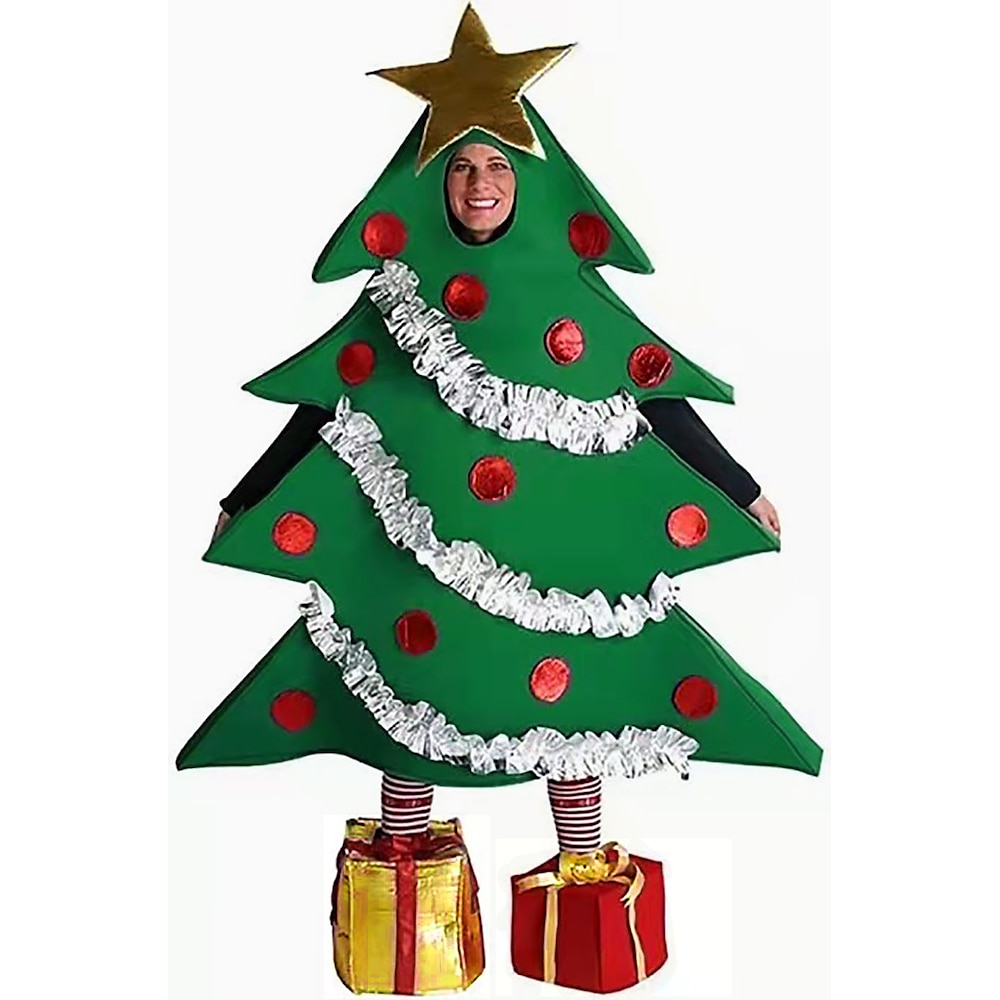 Weihnachtsbäume Cosplay Kostüm Weihnachtsfeierzubehör Unisex Weihnachten Maskerade Spezialmodell Cosplay-Kostüm Weihnachten Erwachsene Weihnachten Mantel Lightinthebox