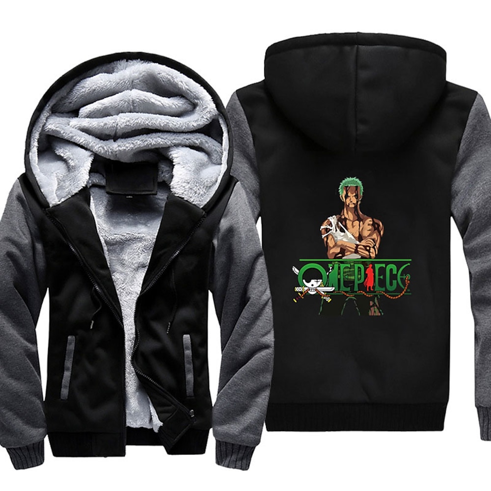 One Piece Roronoa Zoro Kapuzenshirt Anime Oberbekleidung Anime Grafik Für Paar Herren Damen Erwachsene Heißprägen Casual Lightinthebox