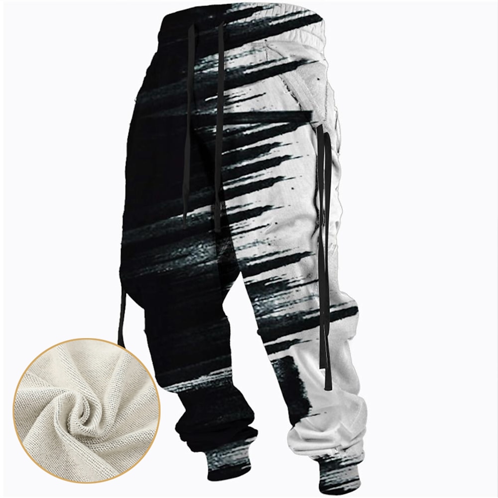 Herren Jogginghose Trainingshose Jogginghose Jogger Hose Hosen Kordelzug Seitentaschen Elastische Taille Grafik-Drucke Komfort Atmungsaktiv Sports Outdoor Casual Täglich Baumwollmischung Frottee Lightinthebox