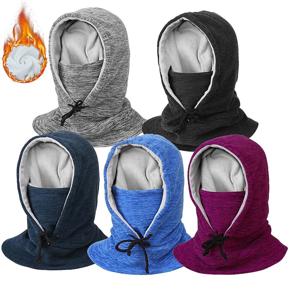 Sturmhaube Kopfbedeckung Hals Gamaschen Schals warm Fleece-Futter Atmungsaktiv Atmungsaktivität Weich Fahhrad / Radsport Schwarz Baumwolle Winter für Herren Damen Erwachsene Radsport / Fahhrad Reisen Lightinthebox