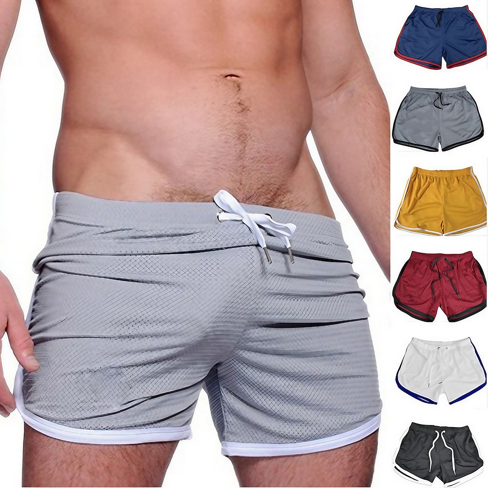 Herren Sportliche Shorts 3-Zoll-Shorts Kurze Shorts Kurze Sporthose Kurze Sporthose Sport Shorts Kordelzug Elastische Taille Feste Farbe Atmungsaktiv Schnelltrocknend Kurz Sport Fitnessstudio Baden Lightinthebox