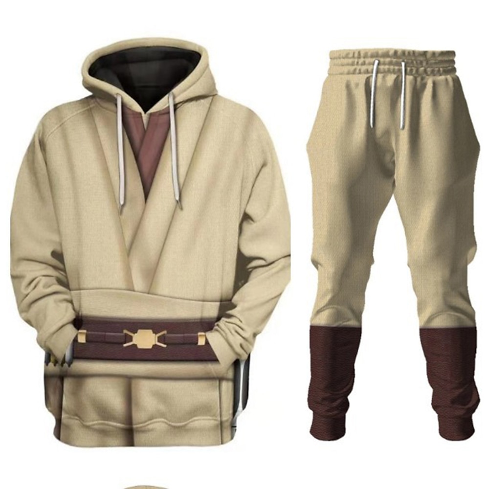 Obi Wan Kenobi Jedi Ritter Hosen Austattungen Kapuzenshirt Anime 3D Vordertasche Grafik Für Paar Herren Damen Erwachsene 3D-Druck Lightinthebox