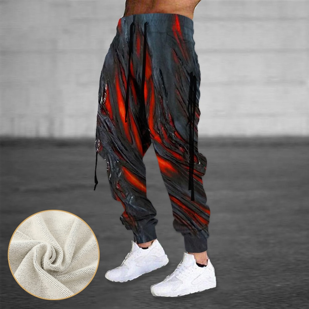 Herren Jogginghose Trainingshose Jogginghose Jogger Hose Hosen Kordelzug Elastische Taille Schleife Grafik-Drucke Komfort Atmungsaktiv Sports Outdoor Casual Täglich Baumwollmischung Frottee Lightinthebox