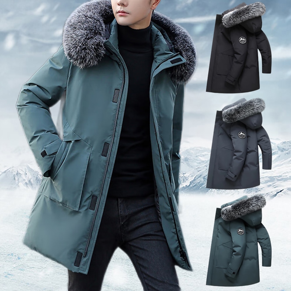 Herren Daunenjacke Gepolstert Sports Outdoor Winter Polyester warm Windundurchlässig Atmungsaktiv Wasserdicht Regular Fit Blau-Grün Grün Grau Schwarz Weste Lightinthebox