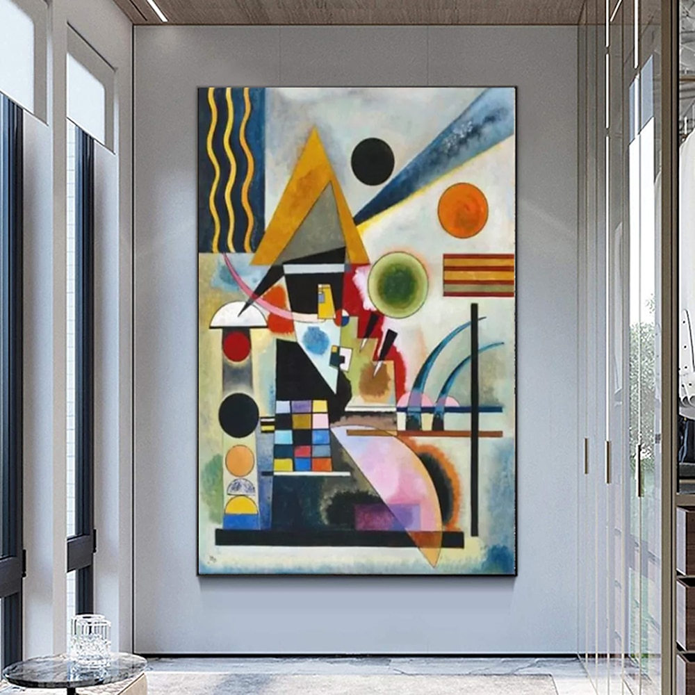 handgefertigtes Ölgemälde auf Leinwand, Wandkunst, Dekoration, Wassily Kandinsky, abstrakt für Wohnkultur, gerolltes, rahmenloses, ungedehntes Gemälde Lightinthebox