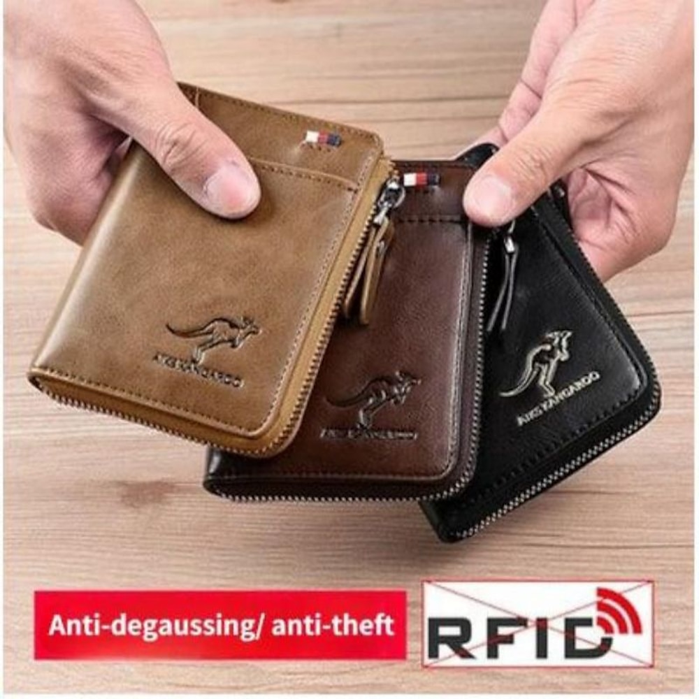 känguru brieftasche herren rfid blockierende pu leder geldbörse mit reißverschluss multi business kreditkartenhalter geldbörse hohe qualität Lightinthebox