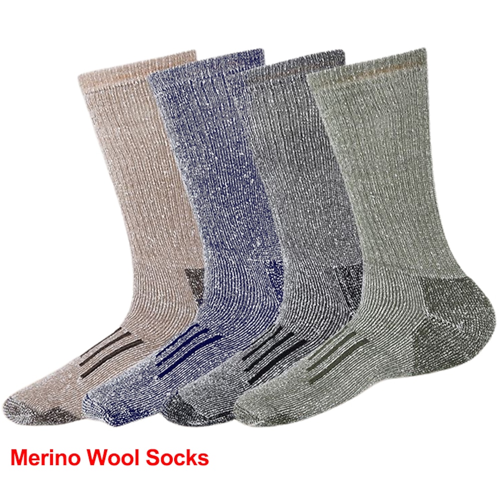 Herren Wandersocken Skisocken Sportsocken Winter Außen Windundurchlässig Warm Atmungsaktiv Schnelltrocknend Socken Merino Wolle Schwarz Armeegrün Kaffee für Skifahren Angeln Klettern Lightinthebox