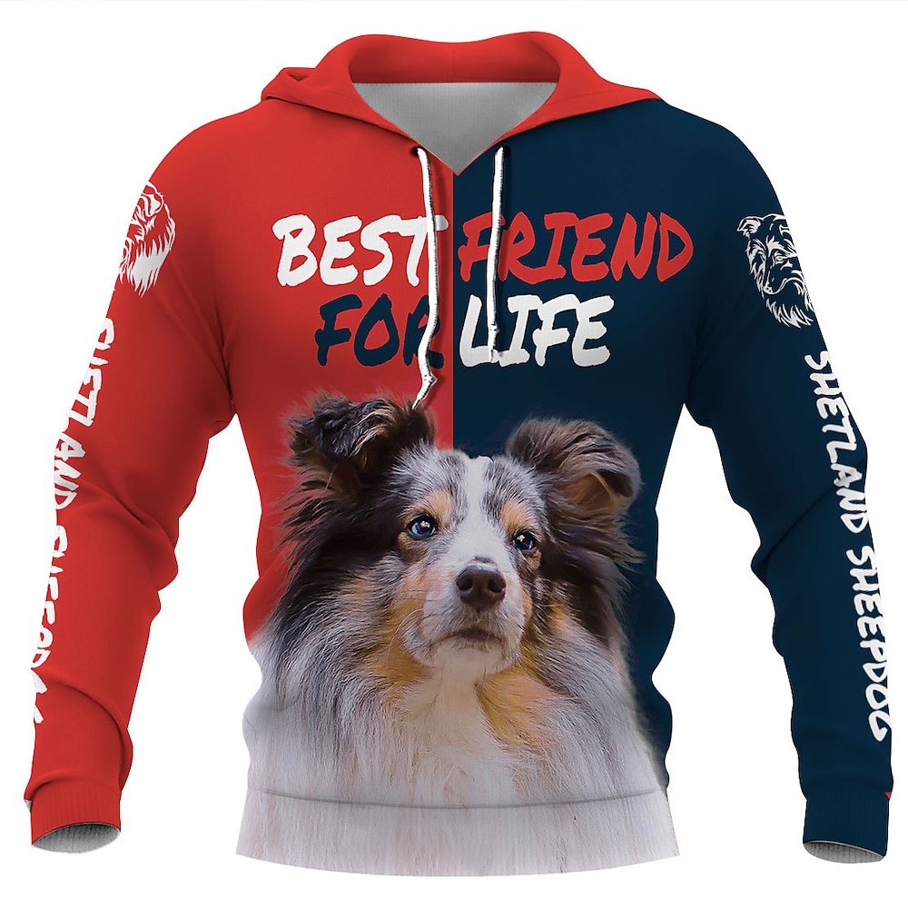 Tier Hund Buchstabe Kapuzenshirt Zeichentrick Manga Anime 3D Grafik Für Paar Herren Damen Erwachsene 3D-Druck Lightinthebox