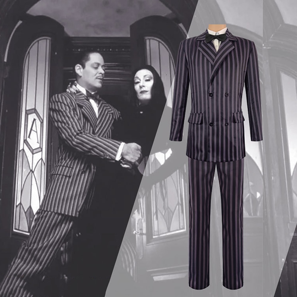 Mittwoch Addams Familie Addams Gomez Addams Mantel Bluse / Hemd Hosen Herren Film Cosplay Gothic Maskerade Lightinthebox