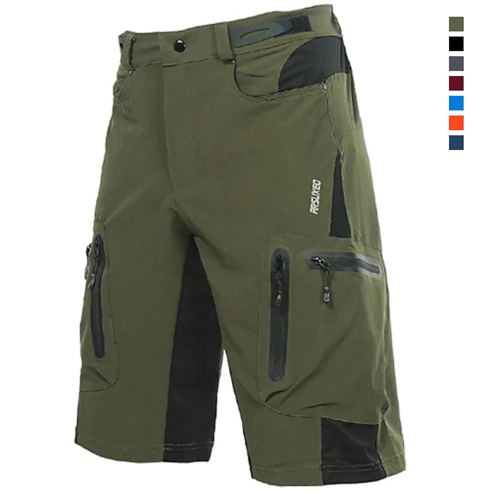 Arsuxeo Herren Kurze Radhose MTB Radlerhose Fahrradhose Fahrradshorts Fahhrad Kurze Hose Baggyhosen entspannte Passform MTB Mountain Rennrad Sport Atmungsaktiv Rasche Trocknung Wasserdichter Lightinthebox