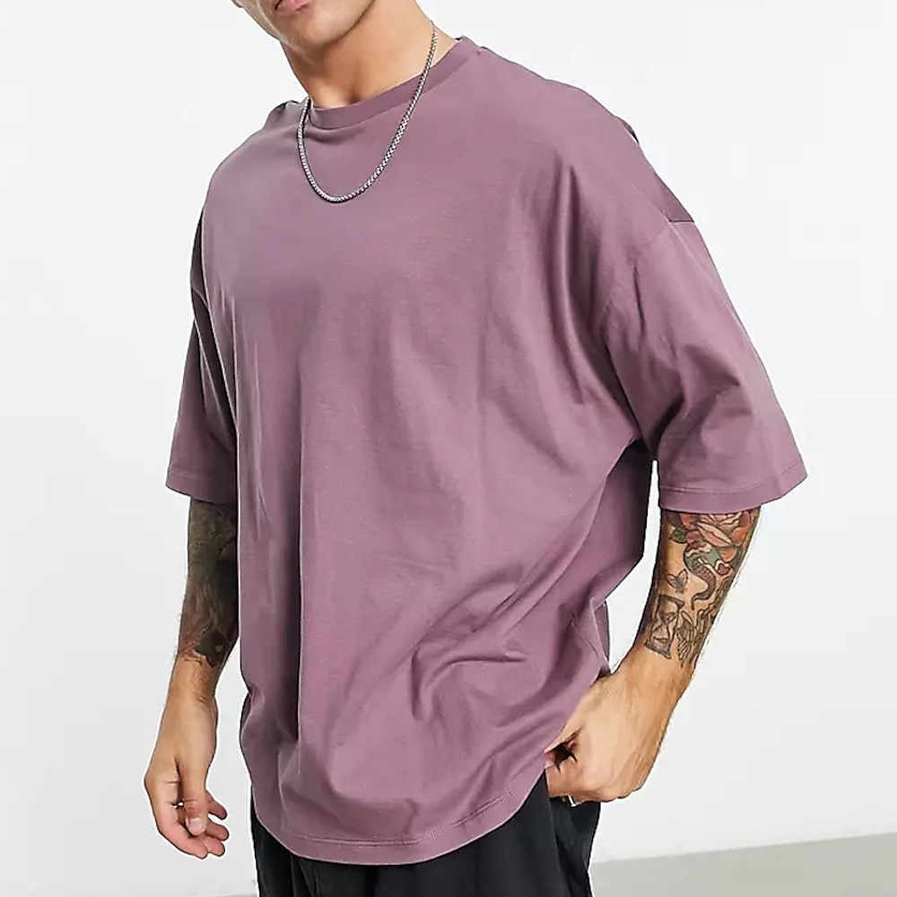 Herren T Shirt Oversized Shirt Glatt Rundhalsausschnitt Outdoor Sport Kurze Ärmel Bekleidung Modisch Strassenmode Cool Casual Lightinthebox