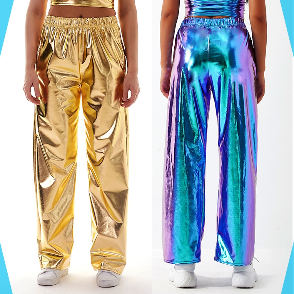 Metallisch 1980er Hip Pop PU - Leder Bleistifthosen Hose mit geradem Bein Damen Karnevalskostüm Maskerade Party Junggesellinnenabschiedsparty Pride Parade Erwachsene Hose Lightinthebox