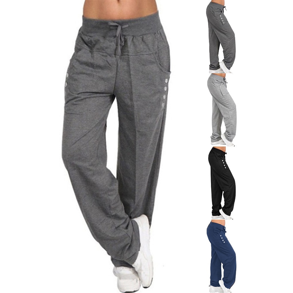 Damen Jogginghose Jogger Cargohosen Kordelzug Seitentaschen Hoher Taillenbund Hosen Casual Winter Atmungsaktiv Rasche Trocknung Feuchtigkeitsabsorbierend Zumba Bauchtanz Yoga Sportbekleidung Lightinthebox