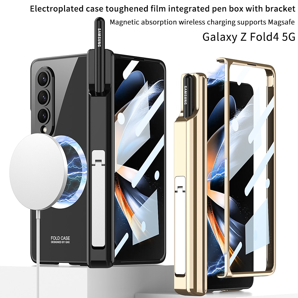 Handy Hülle Handyhüllen Für Samsung Galaxy Z Fold 5 Z Fold 4 Mit Magsafe mit Halterung Staubdicht Stoßresistent Einfarbig TPU Acryl PC Lightinthebox