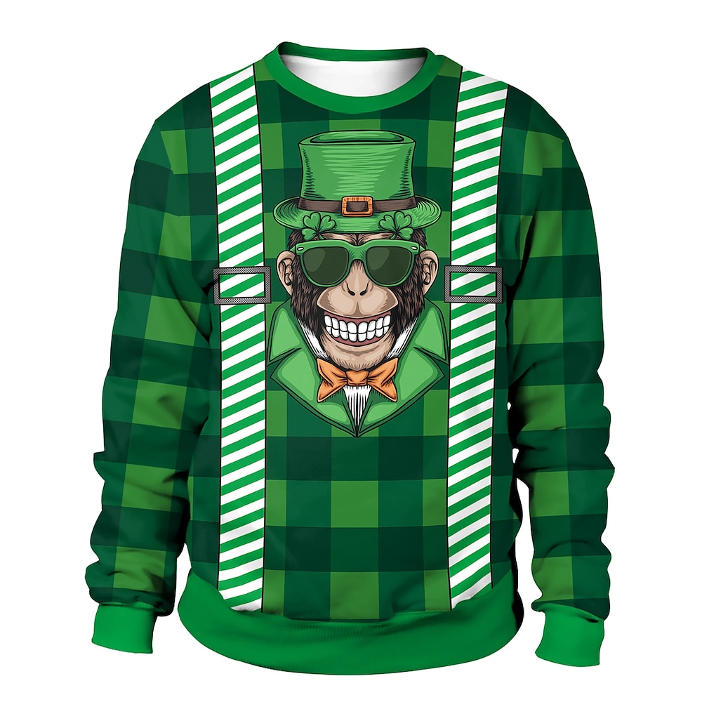 St. Patrick's Day Kleeblatt irisch Pullover Anime 3D Grafik Für Paar Herren Damen Erwachsene St. Patrick's Day 3D-Druck Lightinthebox