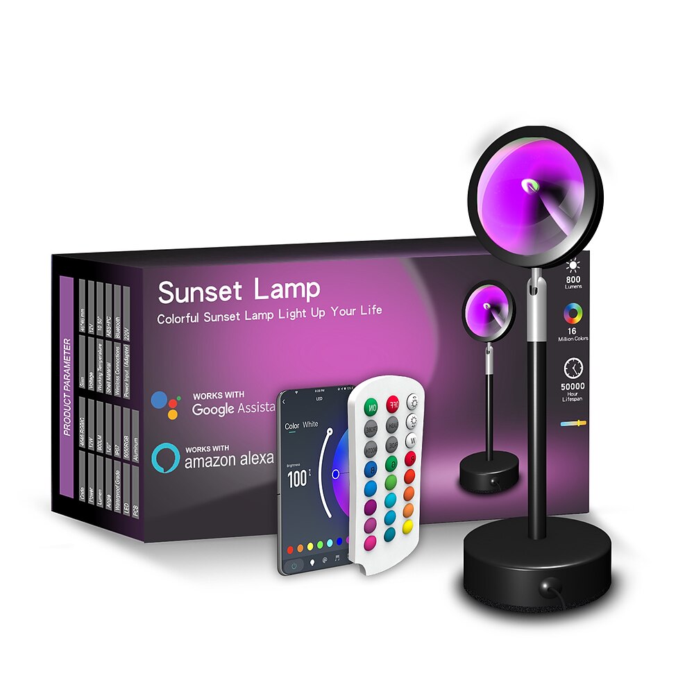 Sonnenuntergangslampe Bluetooth Tuya App Fernbedienung RGB Landung Atmosphärenlampe Regenbogenprojektion Sonnenuntergangslampe Live-Hintergrund Sonnenuntergangslampe Lightinthebox