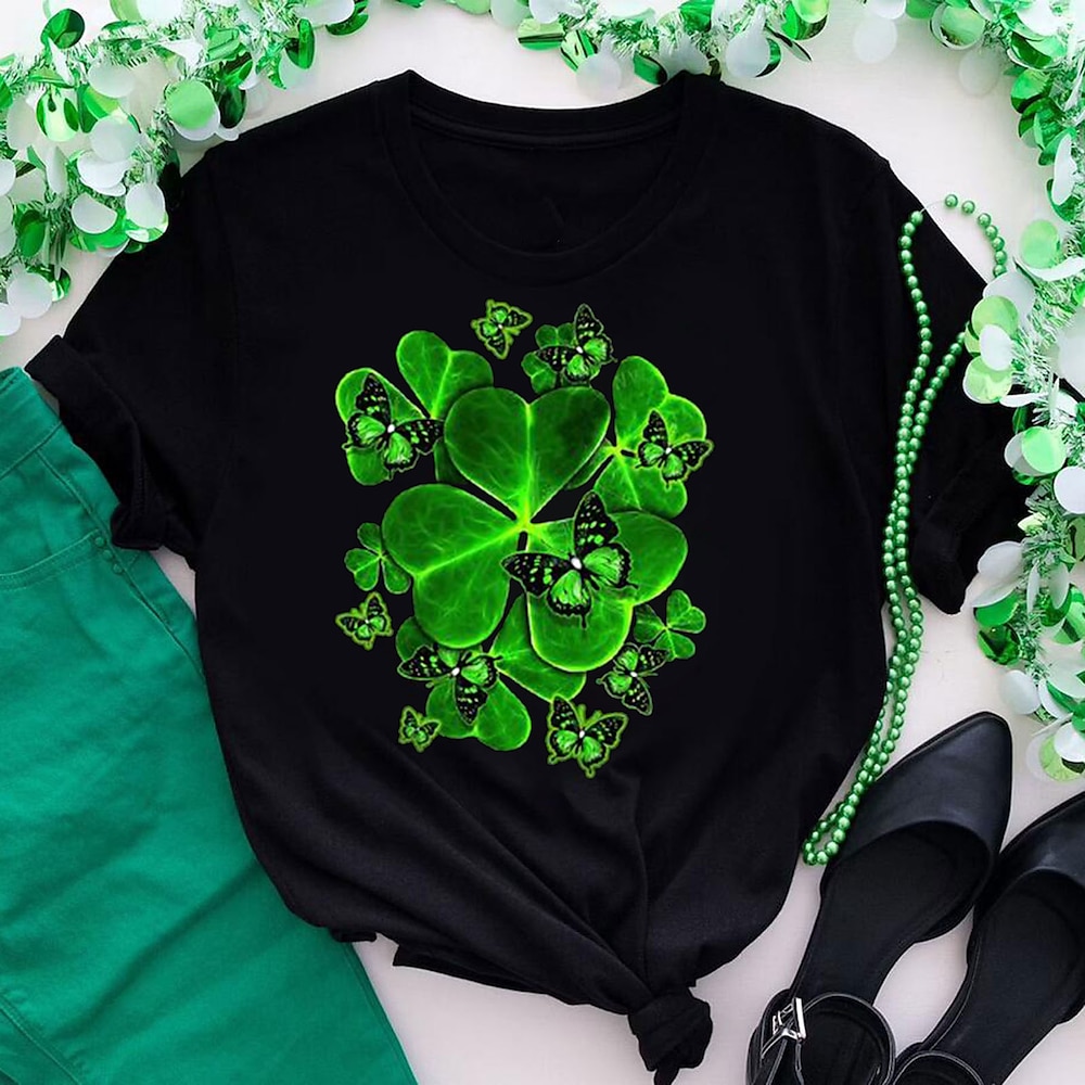 St. Patrick's Day Kleeblatt irisch T-Shirt-Ärmel Anime Zeichentrick Anime Grafik Für Paar Herren Damen Erwachsene St. Patrick's Day Heißprägen Lightinthebox