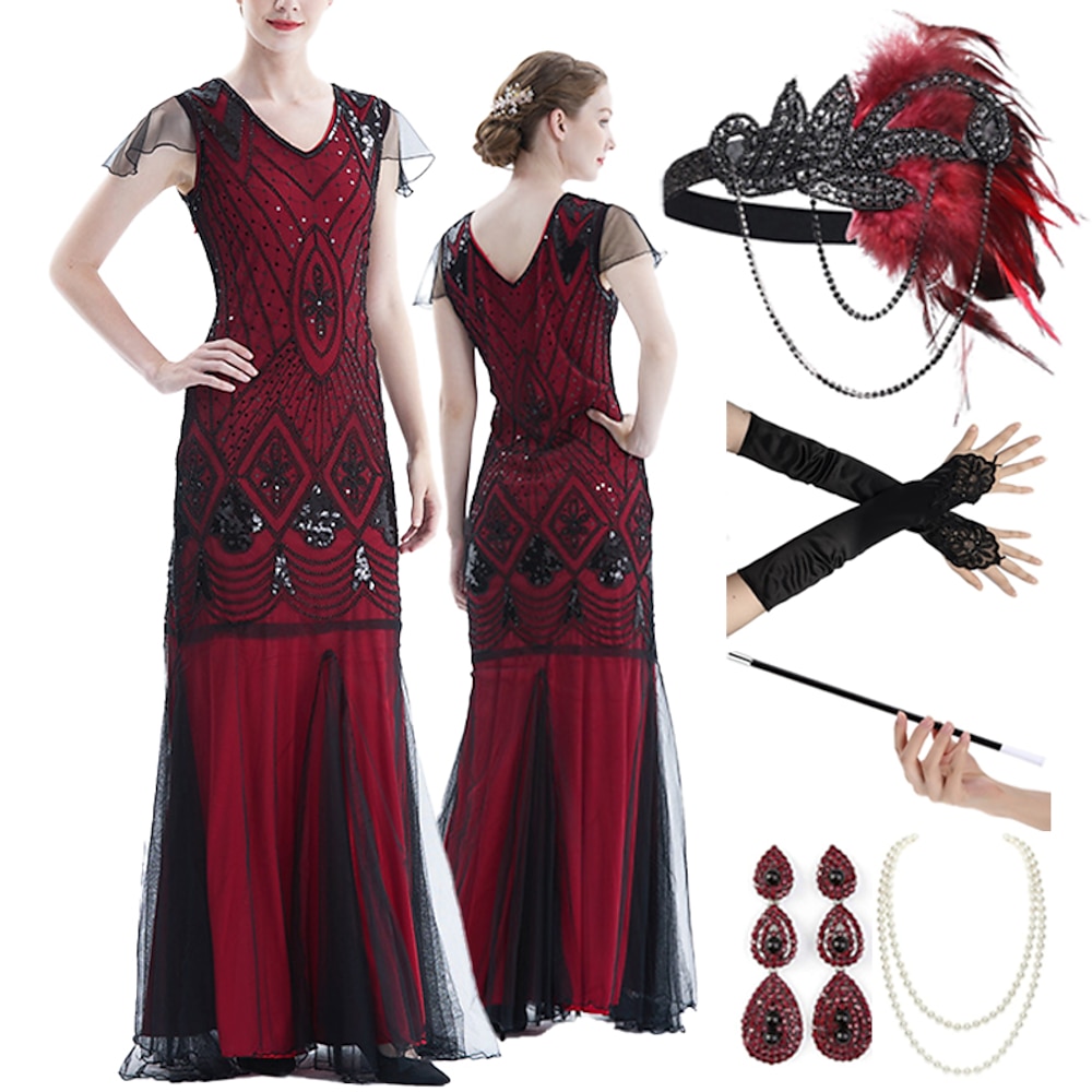 Brüllen 20s 1920s Cocktailkleid Flapper Kleid Kleid Austattungen Der große Gatsby Übergrössen Damen Quaste Quaste Karneval Maskerade Veranstaltung / Fest Abiball Hochzeitsfeier Erwachsene 1x Lightinthebox