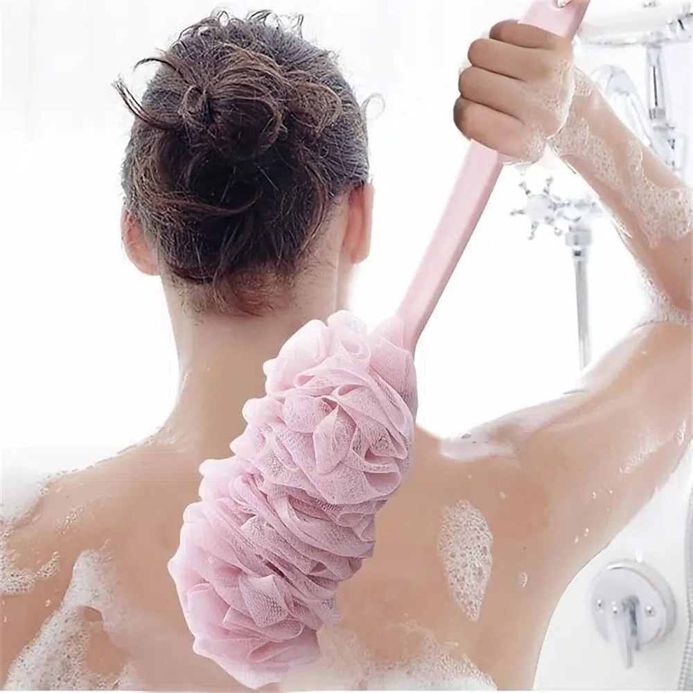 Duschbürste Luffa-Schwamm mit langem Griff Körperrücken-Mesh-Schrubber Badebürste Hautpeeling Massagebürste Badezubehör Lightinthebox