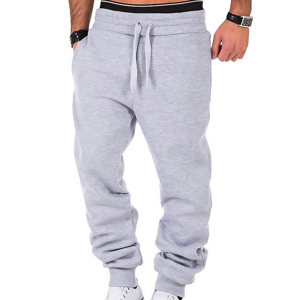 Herren Sportliche Hosen Fleecehosen Jogginghose Trainingshose Jogginghose Jogger Hose Hosen Tasche Kordelzug Elastische Taille Glatt Komfort Outdoor Täglich Ausgehen Modisch Strassenmode Schwarz Lightinthebox