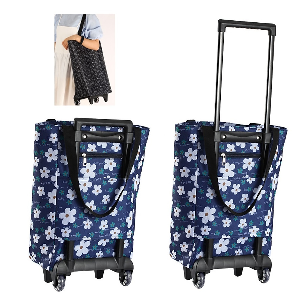 Faltbare Einkaufstasche mit Rädern, wiederverwendbare Lebensmitteleinkaufstaschen, Öko, große Lebensmittel, Supermarkt, Gemüsetaschen Lightinthebox
