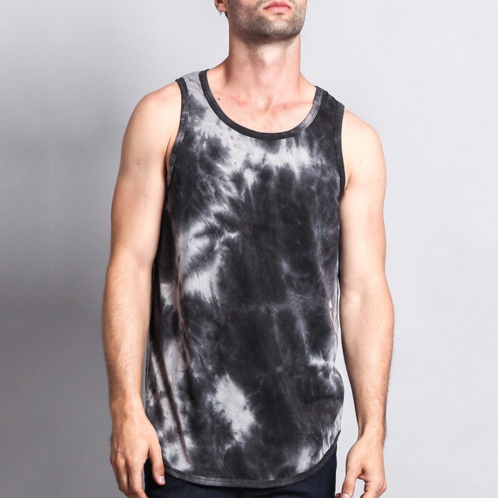 Herren Tank Top Shirt Unterhemden Batik Rundhalsausschnitt Athlässigkeit Urlaub Ärmellos Bekleidung Modisch Strassenmode Klassicher Stil Lightinthebox